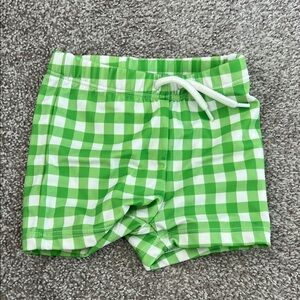 Janie and Jack Green Checkered Kids Shorts